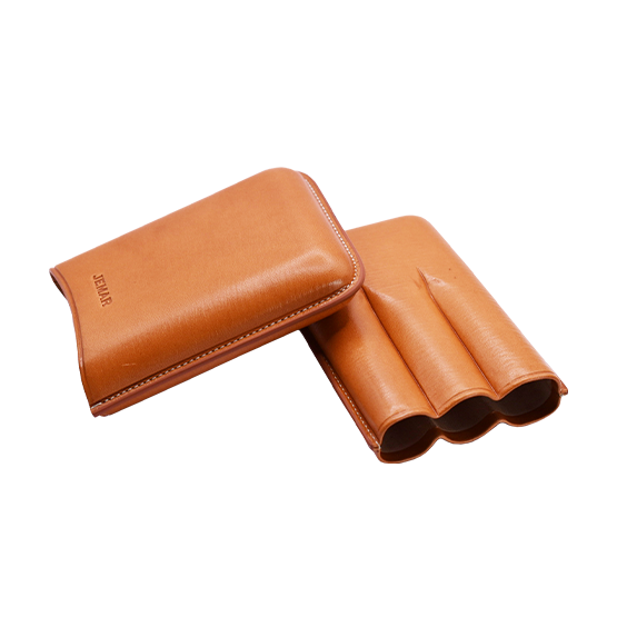 Jemar Natural Leather Cigar Case – 3 Robusto - Image 2