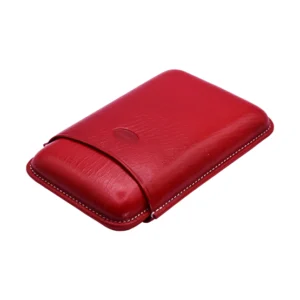 Jemar Red Leather Cigar Case – 3 Robusto