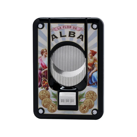 Elie Bleu Flor de Alba Lacquered Cigar Cutter – Black
