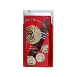 Elie Bleu Single Jet Flame Lighter ”Medals” – Red