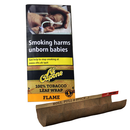 Al Capone Flame (Cognac) 100% Tobacco Leaf Wrap – Single Pack