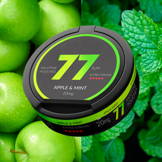 77 Nicotine Pouches Apple & Mint 20mg – Single Tin