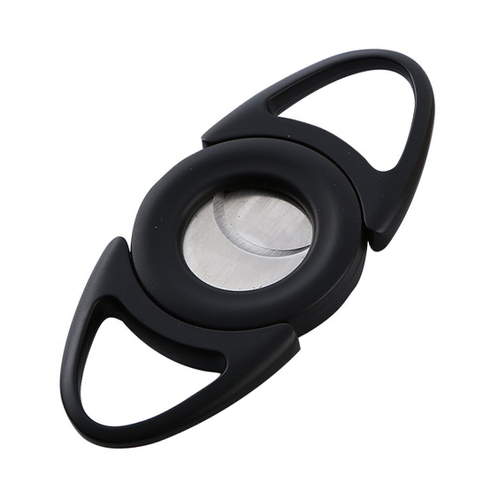 BLD Double Double Blades Finger Round Cigar Cutter – Black