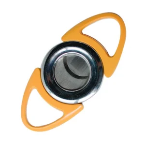 BLD Double Double Blades Finger Round Cigar Cutter – Yellow/Chrome