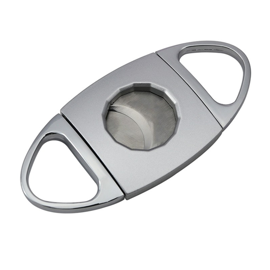 BLD Double Finger Double Blades Oval Cigar Cutter – Chrome/Satin