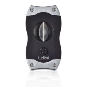 Colibri V-Cut Cigar Cutter – Black and Brushed Chrome
