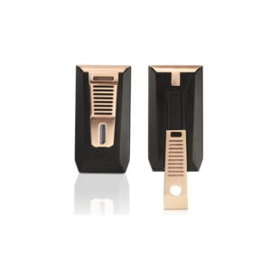 Colibri Slide Double Jet Flame Cigar Lighter – Matte Black & Rose Gold