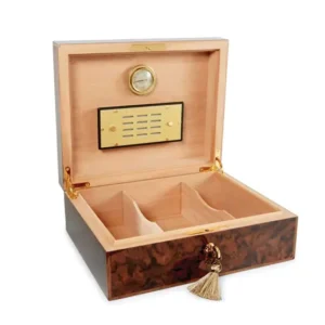 Elie Bleu Walnut Burl Humidor – 75 Cigar Capacity