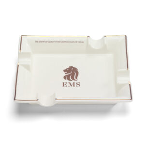 EMS White Ceramic Cigar Ashtray