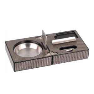Folding Cigar Ashtray – Carbon Fiber Effect Finish