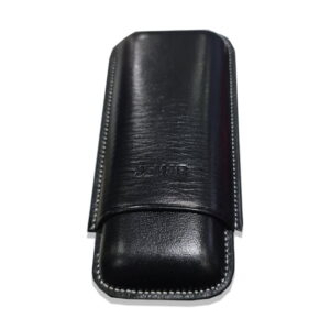 Jemar Black Leather Cigar Case – 2 Robusto