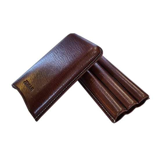 Jemar Brown Leather Cigar Case – 3 Corona - Image 3