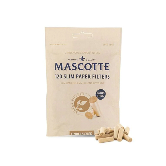 Mascotte Brown Unbleached Slim Filters – Single Bag - Image 2