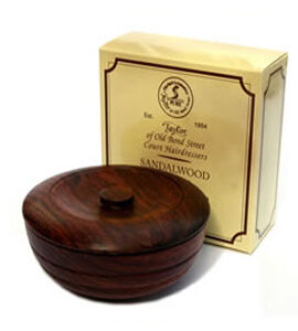 Taylor Sandalwood Shaving Soap in a Wooden Bowl 100g