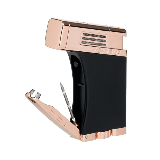 Palio Pro Scorpius Single Torch Cigar Lighter – Black & Rose Gold - Image 2