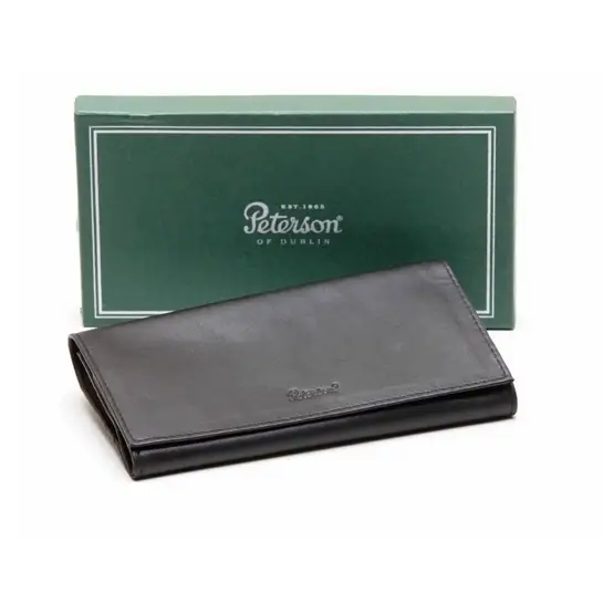 Peterson 134 Black Leather Roll Up Tobacco Pouch