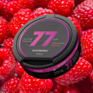 77 Nicotine Pouches Raspberry 20mg – Single Tin
