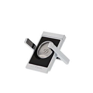 S.T. Dupont Cigar Cutter and Cigar Stand – Black Lacquer and Chrome
