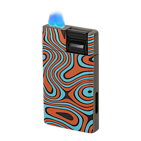Vector Bishop Flat Flame Lighter – Orange Turquoise Wave