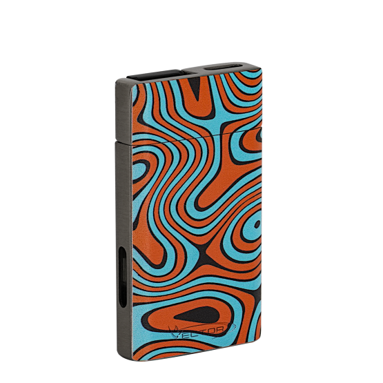 Vector Bishop Flat Flame Lighter – Orange Turquoise Wave - Image 2