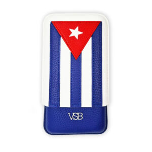 VSB Cuban Flag Leather Cigar Case – 3 Robusto
