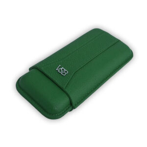 VSB Green Leather Cigar Case – 3 Robusto