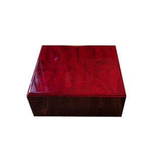 Red Wood Humidor for 75 Cigars with Boveda Seasoning Pack