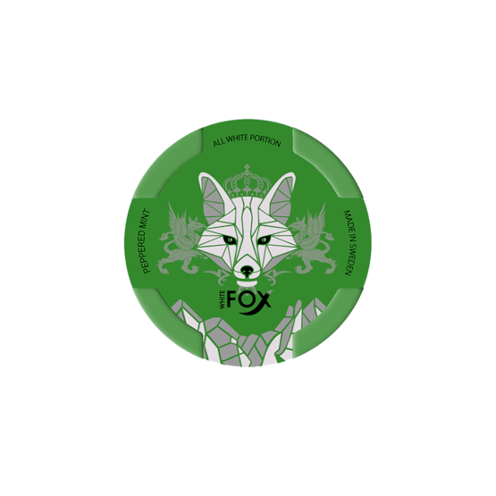 White Fox Peppered Mint Slim White Portion Nicotine Pouches – Single Tin