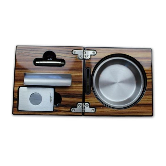 Havana House Zebra Wood Folding Ashtray - Image 3