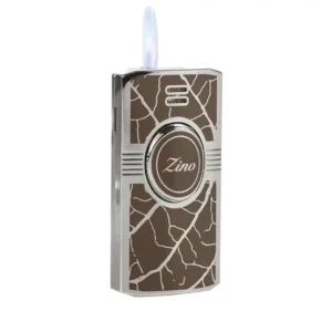 Zino Graphic Leaf Single Jet Flame Cigar Lighter – Brown