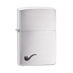 Zippo Brushed Chrome Finish Pipe Soft Flame Lighter