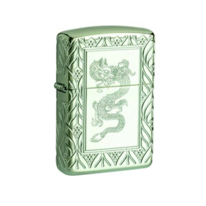 Zippo Armor High Polish Green Elegant Dragon Soft Flame Lighter